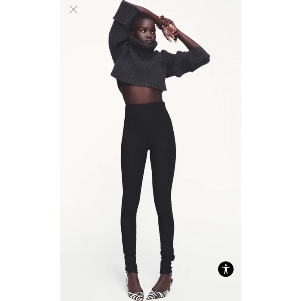 ZARA vented ottoman ribbed slit leggings